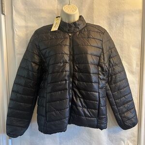 Daisy Black Puffer women’s Jacket NWT Sz-M. CC5